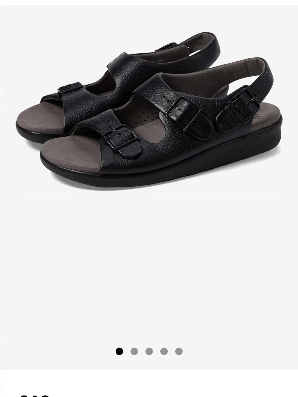 SAS women Black Sandals with TripadComfort Footbed